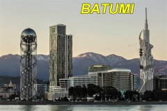 BATUMI, Georgia (March 17, 2018) The skyline of Batumi, Georgia is observed from aboard the Harpers Ferry-class dock landing ship USS Oak Hill (LSD 51) as the ship approaches the city for a port visit March 17, 2018. Oak Hill, home ported in Virginia Beach, Virginia, and the 26th MEU are conducting naval operations in the 6th Fleet area of operations. (Marine Corps Photo by Staff Sgt. Dengrier M. Baez/Released)